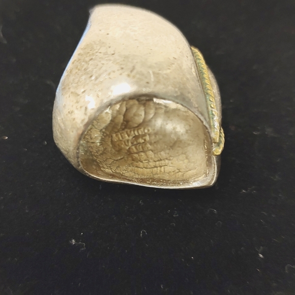 Vintage TV-47 AVM Taxco Mexico Modern Two Tone Sterling Silver 925 Ring Size 6.5 - Picture 2 of 6